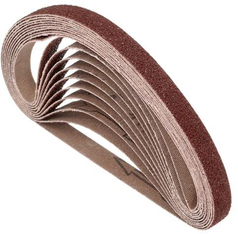 Kozelo 10 Pcs Sanding Belts 10mm x 330mm 40 Grit Aluminum Oxide Abrasive Sandpaper for Belt Sander Metal Grinding Wood Working Weld Rust Removal