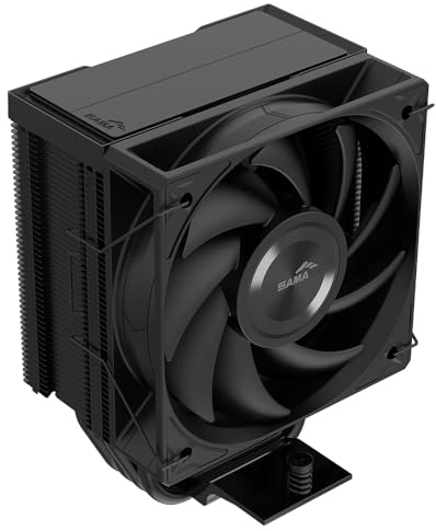 SAMA X40 kompakter CPU-Luftkühler, 4 Heatpipes, 200W, Schwarz | kompatibel mit Intel/AMD, Low-Profile Single-Tower mit 100mm leisem PWM Lüfter