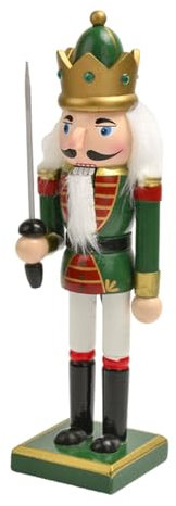 LAIOUSN Figura de cascanueces de madera hecha a mano de 25 cm para exhibición de oficina, adorno de escritorio hecho a mano, elegante estatua de mesa, decoración de fiesta