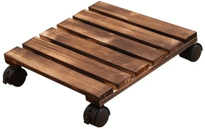 UncleS Support roulant en bois pour plantes en pot avec support pour pots de fleurs d'intérieur et d'extérieur Plateau à roulettes Accessoires de jardinage