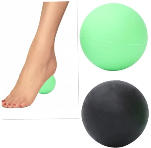 WOFASHPURET 2pièces Balle de Massage Tpe Set pour Fascia Usage Yoga et Fitness Noir et Vert