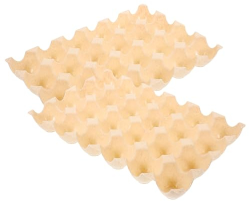 VICASKY 2pcs Beige Pp Egg Organizer for Refrigerator with Stackable Slim Compact Design and Groove Grids, Keeps Refrigerator Organised and Eggs Not Easy to Break, for Kitchen Storage