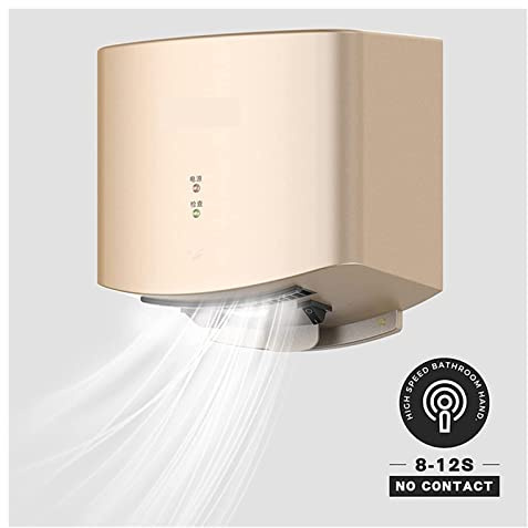 Handtorkar, Automatisk handtork for badrum med HEPA-filter Samrt Sensor Handtork for toalett Kommersiella automatiska badrumstorkar(Gold)