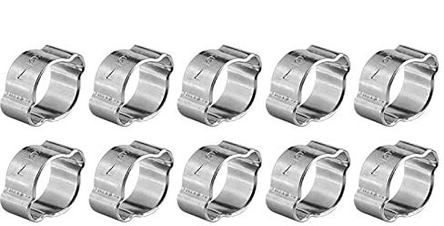 10 Stück 2-Ohr Schellen Rohr Clip Hoop Schlauchschelle Sanitär Fule Petrol Druckluftschellen Schnecken Zahnrad Schlauch Klemmplatten Wurm Antriebs Klipps Schlauchschellen 5-23mm(7-9Mm)