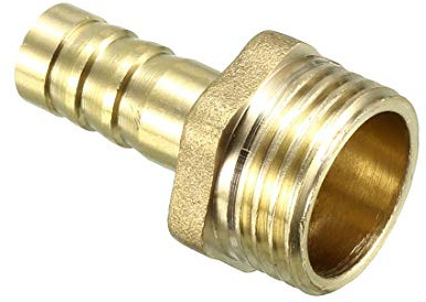 sourcing map Brass Barb Hose Fitting Connector Adapter 10mm Barbed x 1/2 PT Male Pipe