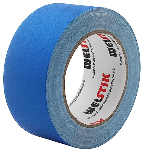 WELSTIK Tunn Gaff Tape 50 mm x 30,2 m Gaffa tejp matt tygtejp, blå