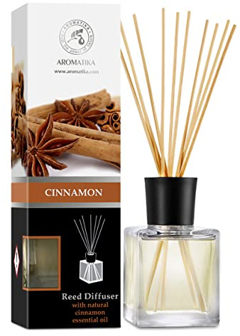 Diffuseur à roseaux cannelle 200 ml – Diffuseur d'ambiance avec huile essentielle de cannelle – Diffuseurs parfumés avec bâtons – Parfum d'intérieur – Désodorisant – Parfum d'ambiance – Parfum