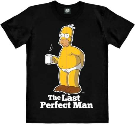 Logoshirt® Los Simpson I Homer Simpson I Last Man I Camiseta Print I Mujer y Hombre I Cuello Redondo I Manga Corta I Negro I Diseño Original con Licencia I Talla S