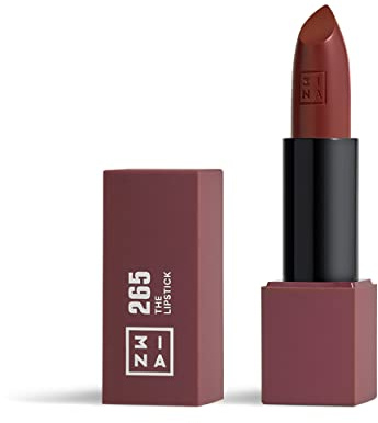 3INA MAKEUP - The Lipstick 265 - Marrone Violaceo - Rossetto Matte - Alta Pigmentazione - Rossetti Cremosi - Profumo di vaniglia e custodia magnetica - Lucido e Mat - Vegan - Cruelty Free