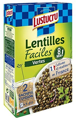 LUSTUCRU - Lentilles Vertes 300G - Lot De 4 - livraison offerte