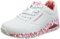 Skechers Damen Uno Loving Love Sneakers, White Durabuck Red Pink Mesh Trim, 38 EU