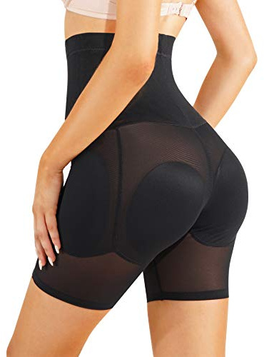 Gotoly Mujer Braguitas Moldeadoras Bragas Levanta Glúteos con Relleno Faja Pantalón Reductora sin Costuras Cintura Alta Control de Barriga Shapewear Lenceria Moldeadora (M, Negro)