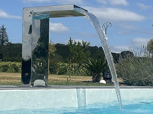 CASCADES-INOX Fontaine Piscine Bassin Modèle Demi Cube Hauteur 70cm