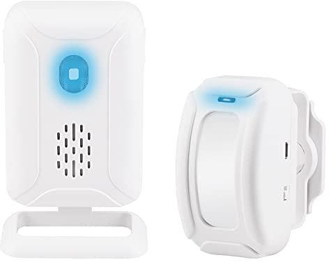 Cruxer Timbre de puerta con sensor de movimiento, timbre de puerta para entrada de negocios, monitor de timbre, alarma de detección de sensor de movimiento, recordatorio de cuidador para ancianos,