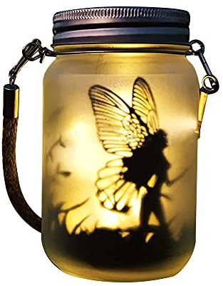 ikasus Solar Laterne Glas,LED Wetterfest Einmachglas Aussen Lampions,Hängeleuchten Solarlampe Gartenlampe,Gartendeko Solarleuchten für Weihnachten,Solarlichterkette Deko Garten,Terrasse,Hochzeit