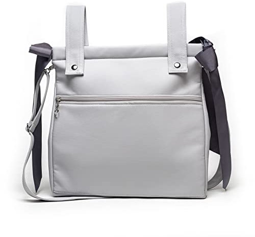 Nenel Öko-Leder Einkaufstasche für Kinderwagen - Kinderwagentasche - Kinderwagen Organizer Tasche Brotkasten - Grau