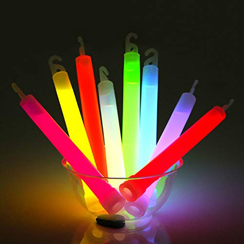 WedDecor Ultrahelle Leuchtstäbe mit Schlüsselbändern, 15,2 cm, verschiedene Farben, 12 Stück | Glow in Dark Party Rods Neon UV Zubehör für Nachtveranstaltungen, Weihnachten, Abschlussfeier, Festival, Camping, Radfahren