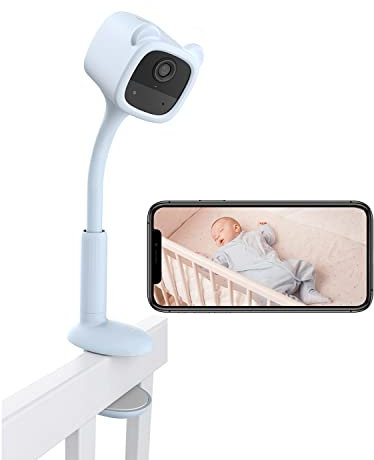 EZVIZ BM1 Baby Monitor a batteria, Videocamera di sorveglianza Interno Wifi, Rilevamento del pianto e PIR, Visione notturna senza luce, Cameretta Neonato, per Bambini Anziani Animali, Colore azzurro