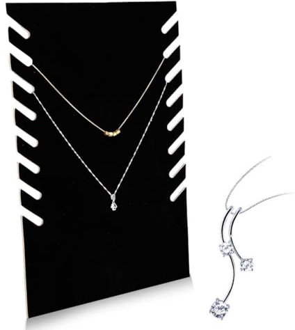 Collar de terciopelo negro, soporte de cadena y busto para joyería almacenamiento y presentación