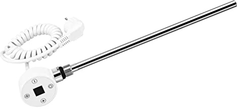 EMKE Eléctrique de la Salle de Bain, Blanc Cartouche de Chauffage avec Régulateur de Température, Résistance pour radiateur avec Chronométrage, Élément Chauffant Electrique 300W