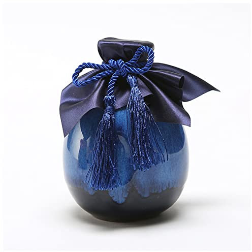 Hip Flask 500ml Sake Distribution Wine Pot Liquor Warmer Household Ceramic Creative Ceramic Bottle Barware Flagon Small Stoup Single Pot Hip Flasks For Women (Size : Blue)