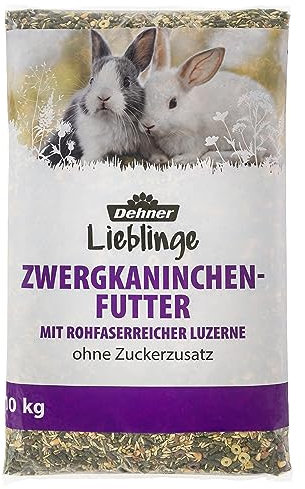 Dehner Lieblinge Nagerfutter, Zwergkaninchen-Futter, mit rohfaserreicher Luzerne, 10 kg