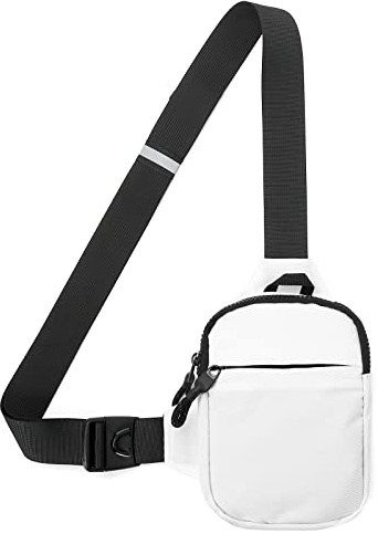 DONGKER Schulter-Rucksack, Sling-Brusttasche, wasserfest, für Damen und Herren, Wandern, Reisen, Outdoor-Sport, weiß, L, Casual
