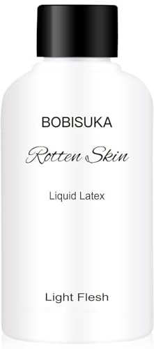 BOBISUKA Halloween Latex Liquide(60ml avec un Embout Pointu) Maquillage Effet Spéciaux, Maquillage Latex pour Masques, Fausses Cicatrices, Fausses Peaux (Couleur Claire)