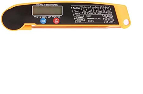 NMNMNM Kitchen Thermometer,Instant Read Meat Thermometer-Food Thermometer with Temperature Guide Function.Thermometer for Grilling Cooking Kitchen Thermometer for Smoker Water BBQ Deep Fry (Yellow)