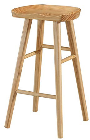 JUNNIU Barhocker, Massivholzstuhl, Frühstückstheke, 75 cm hoch, mit Fußstütze für Küche, Wohnzimmer, Restaurant, Café, Pub (Farbe: helles Holz) Decoration
