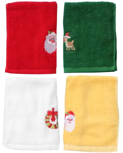 Cabilock 8stücke Teiliges Weihnachtsmotiv Handtuchset Aus Dekorative Frottiertücher Für Gesichtspflege Und Festliche Anlässe Für Weihnachten Und Feiertage