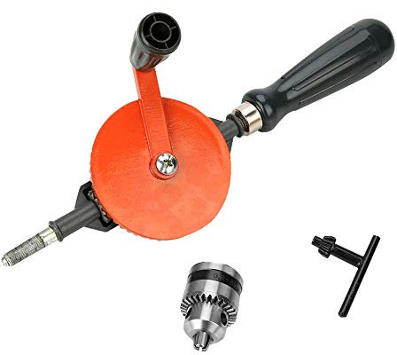 Trapano a Mano, Trapano a Manovella Portatile Lavorazione del Legno Trapano a Mano Mini Trapano Manuale in Acciaio con Doppi Pignoni Per Legno, Bambù, Metallo Morbido E Sottile, Plastica, PVC(1/4寸)
