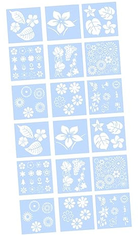 HAPINARY Kindergeschenke 18 Stk Vorlage Für Blumenausschnitte Malvorlage Zeichnungsvorlage Blumen Malen Schablonen Malschablone Diy Weiß Graffiti Druckform Das Haustier Kind
