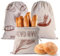 3 Stück Brotbeutel, 40x30cm Brotbeutel Leinen, Wiederverwendbare Brottaschen um Brot frisch zu halten, Brottüten Leinen für Selbstgemachtes Brot mit Kordelzug