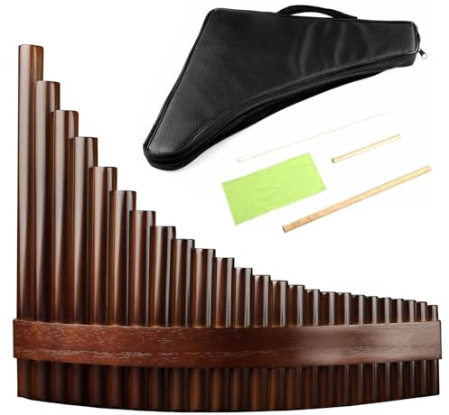 Professionelle Panflöte Chinesisches Traditionelles Musikinstrument 25 Rohre Panflöte C Key Holzbläser Bambus Handgefertigt(Left-G)