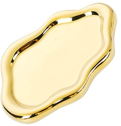 ARJDXDP Keramik Schmucktablett, Wolke Kleiner Schmuckteller, Chubby Jewelry Tray, Nachttisch-Dekoration für Diele, Tisch, Raumdekoration,(Golden)