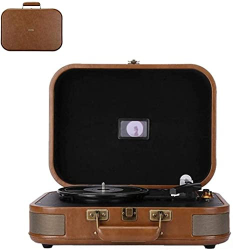 KPERXIS Tourne-Disque rétro, Gramophone, Tourne-Disque Vinyle 3 Vitesses, Valise Portable, Platine Vinyle, Bluetooth, phonographe Vintage avec 2 pour Chaque Famille
