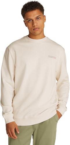Tommy Jeans Homme TJM Reg Entry Graphic Crew Ext Dm0dm20849 Sweat-Shirt À Enfiler, Beige (Oat Marl HTR), L EU