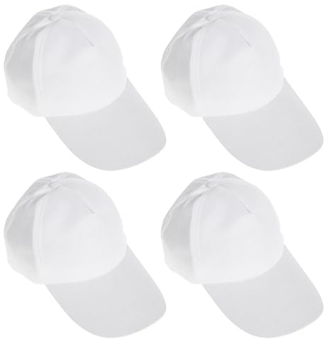 Arrderly 4 Gorras de Graffiti para Niños, Color Blanco, Gorra Creativa y Artística, Talla Única