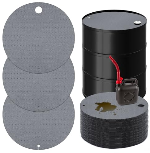 15 Pcs Drum Top Absorbent Pads for 55 Gallon Barrel Oil Absorbent Pads, Barrel Top Absorbent Mat, Water Absorbent Mat Oil Spill Mat Absorbing Pads, Oil Spill Mat for Oil-Based & Water Based Fluids
