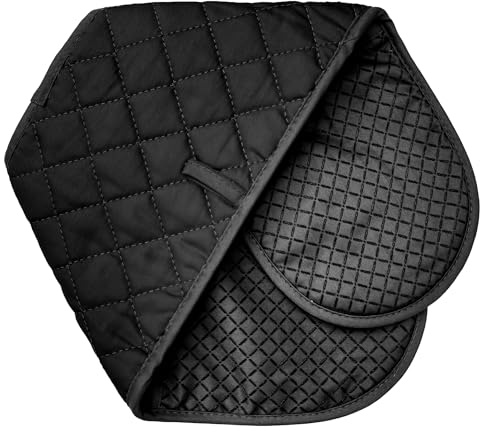 Black Double Oven Gloves – Heat Resistant 250°C Silicone Gloves, Extra Long Oven Mitts, Non-Slip Grip for Cooking, Baking, BBQ, Kitchen Gloves