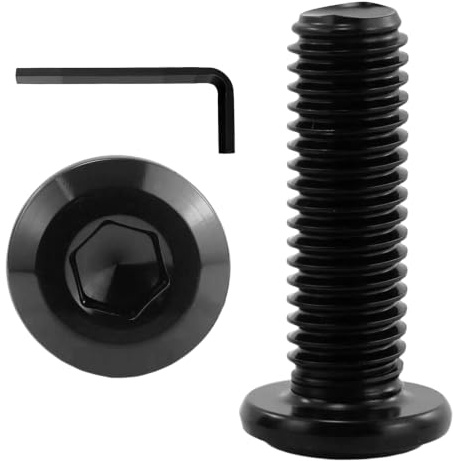 22 Stück M8 x 25 Flachkopfschrauben, Innensechskantschrauben, Linsenkopfschrauben aus Edelstahl mit 1 Stück 5mm Sechskantschlüssel, Vollgewinde (schwarz)