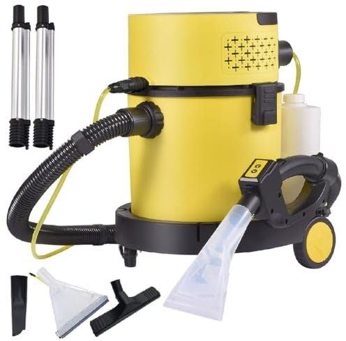 Aspiradora en Seco y Húmedo, Lavadora de Alfombras 3 en 1 de 1600 W con Presión de Succión de 17 kPa, Soplador de Suciedad de Agua Húmeda de 25 L con Filtro de PTFE, Aspiradora Portátil para