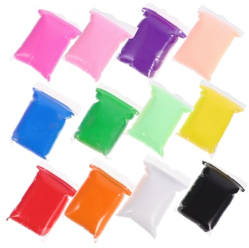 Generisch 12 Packungen gefärbter Ton plastilin für bastelkasten Kinderspielzeug aus farbigem Ton Knete Bausatz Air Clay für basteln aus ton Modelliermasse-Kit Plastik Colorful