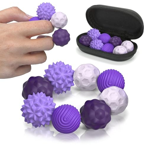 Magnetische Fidget-Bälle für Erwachsene, Silikon, sensorischer Stressabbau, mit Autismus, ADHS, Angst, leise, Chef-Bälle, Weihnachtsstrumpffüller für Teenager-Mädchen und Frauen, 8 Stück