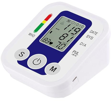 LYEAA Monitor de presión arterial con transmisión de voz inteligente y pantalla LCD para monitor de presión arterial de uso doméstico