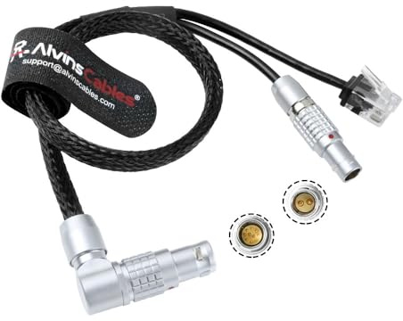 Alvin's Cables Control Cable for ARRI ETH 10 Pin Rotatable Right Angle to RJ45 and 2 Pin Male 24V Power Cable for ARRI Alexa Mini LF| LF| Mini| SXT| 35 Camera, Teradek COLR