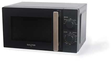 Salter Marino Microwave – 20 Litre Solo Microwave Oven, 950W, Compact, 5 Power Levels, Defrost Function, 35 Minute Timer, Manual Dial Control, 25.5 cm Glass Turntable, Easy Clean, Blue Grey
