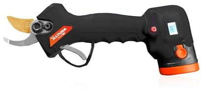 Altuna - Tijeras de Podar a Batería de Titanio - Alta Potencia de Corte Equivalente a Tijera de Dos Manos - Motor Brushless - Corte 30mm - Incluye 2 Baterías 2,6Ah - Maletín Resistente Incluido