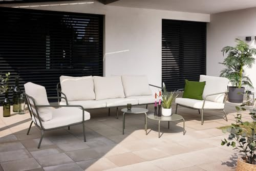 Primaster Gartenmöbel-Set Locarno Stahl Sitzgruppe inkl 2 Tischen Lounge Set